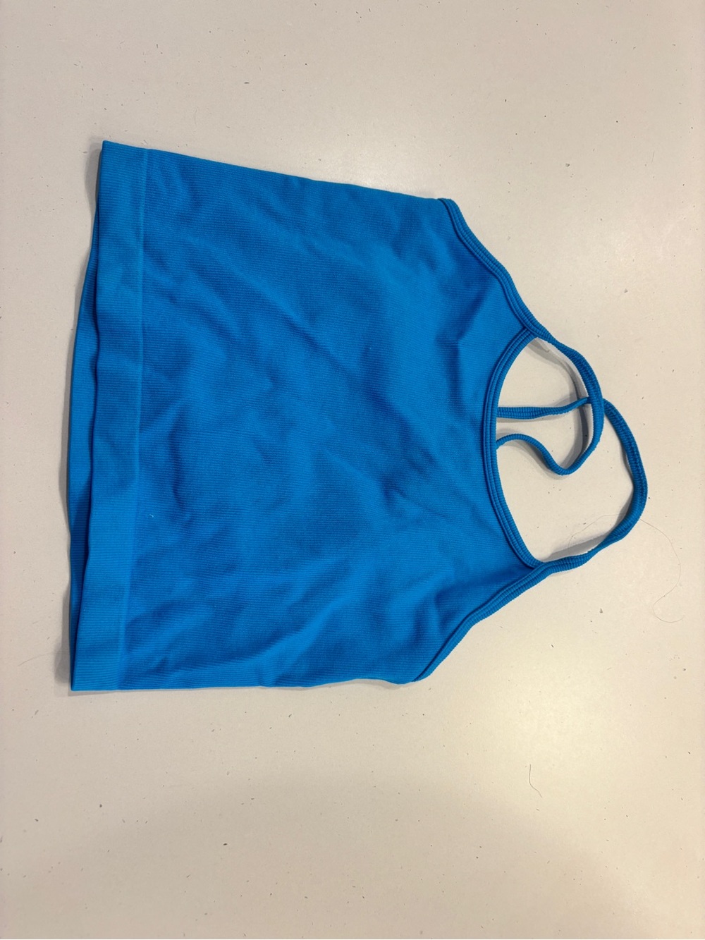 Blue Women's Ribbed Tank Top